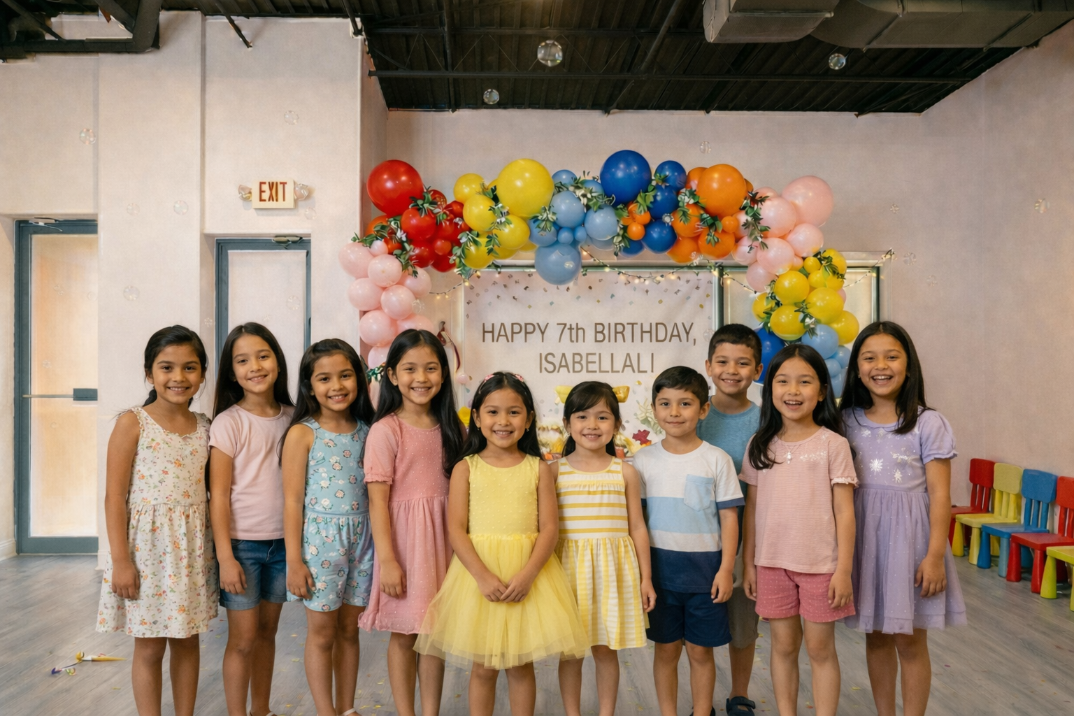Children celebrating a birthday at Leap Gymnastics